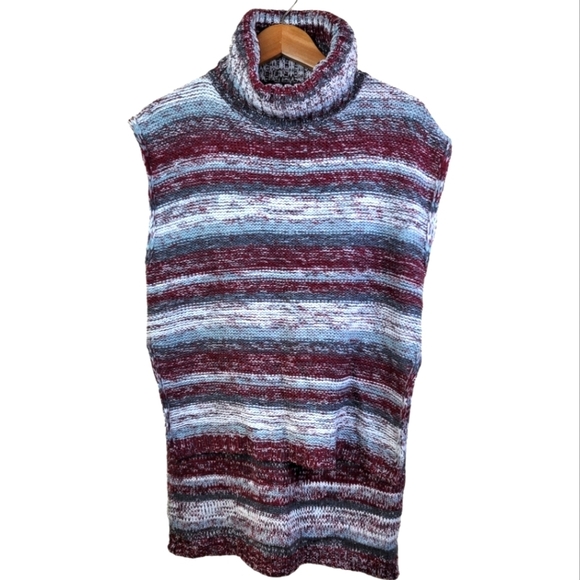 RAIN + ROSE‎ sleeveless long back turtleneck sweater/Tunic - Picture 1 of 10